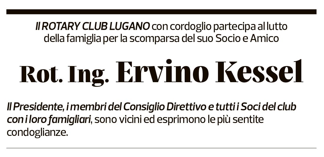 Annuncio funebre Ervino Kessel