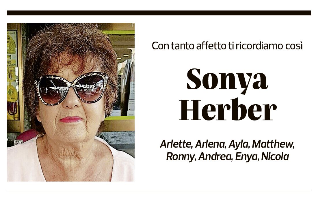 Annuncio funebre Sonya Herber