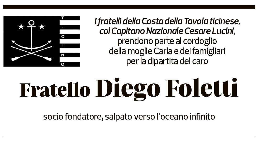 Annuncio funebre Diego Foletti