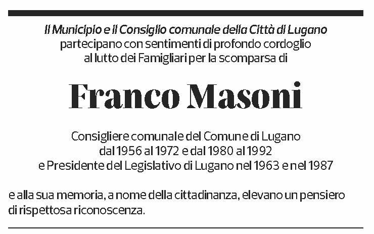 Annuncio funebre Franco Masoni