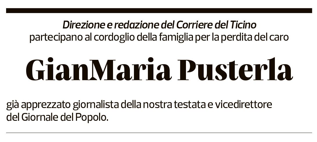 Annuncio funebre Gianmaria Pusterla