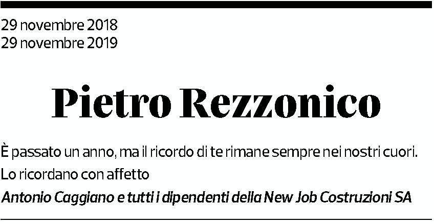 Annuncio funebre Pietro Rezzonico