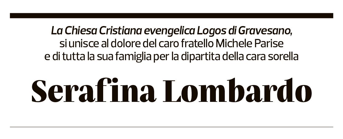 Annuncio funebre Serafina Lombardo