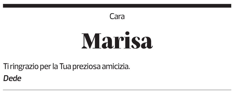 Annuncio funebre Marisa Lazzaroni-ranzanici