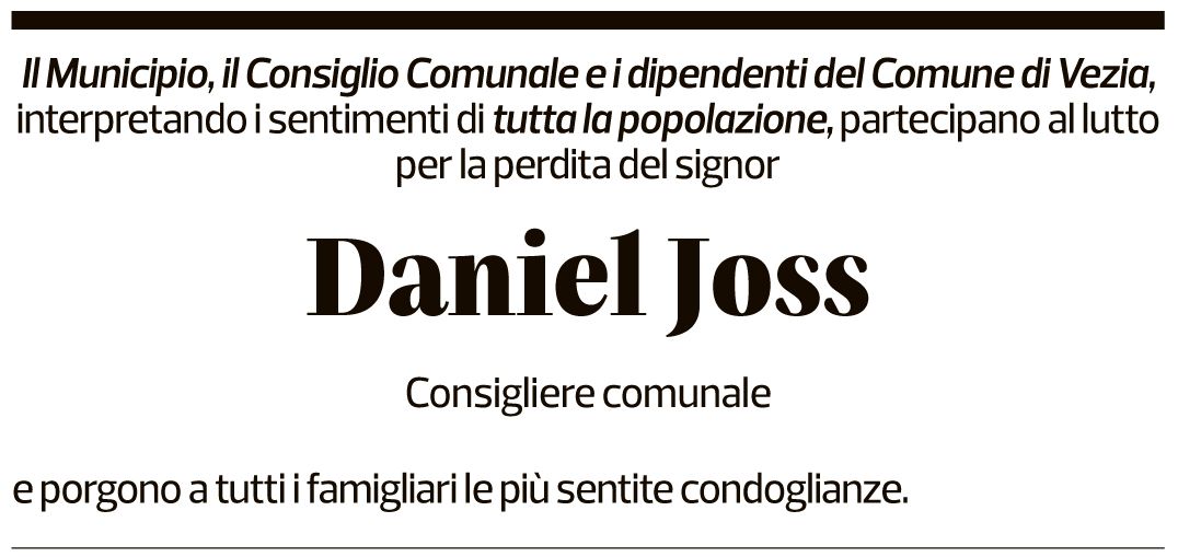 Annuncio funebre Daniel Joss