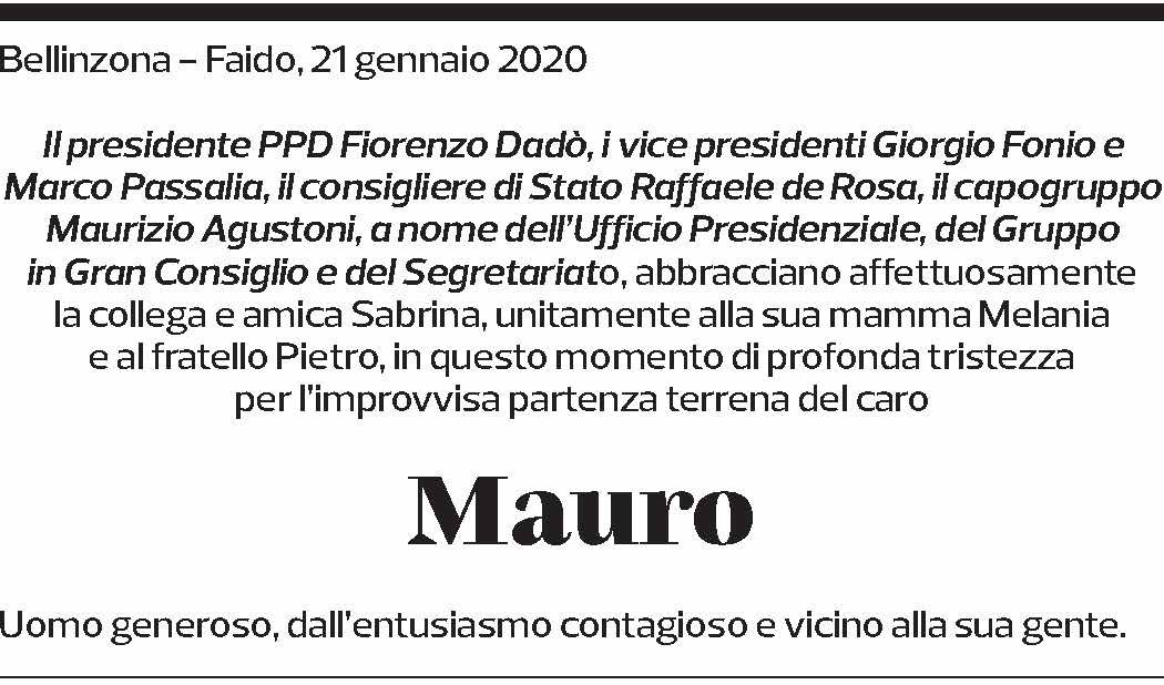 Annuncio funebre Mauro Gendotti