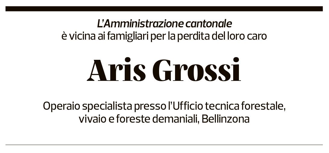 Annuncio funebre Aris Grossi