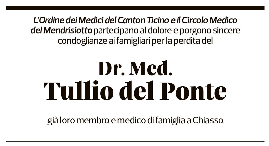 Annuncio funebre Tullio Del Ponte