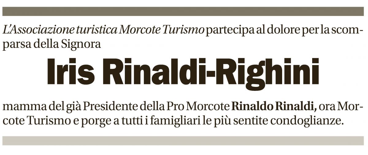 Annuncio funebre Iris Rinaldi-righini