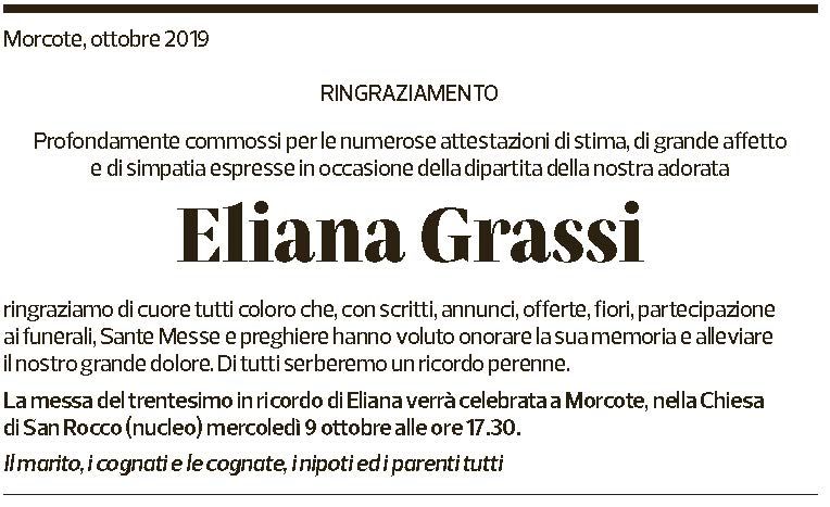 Annuncio funebre Eliana Grassi