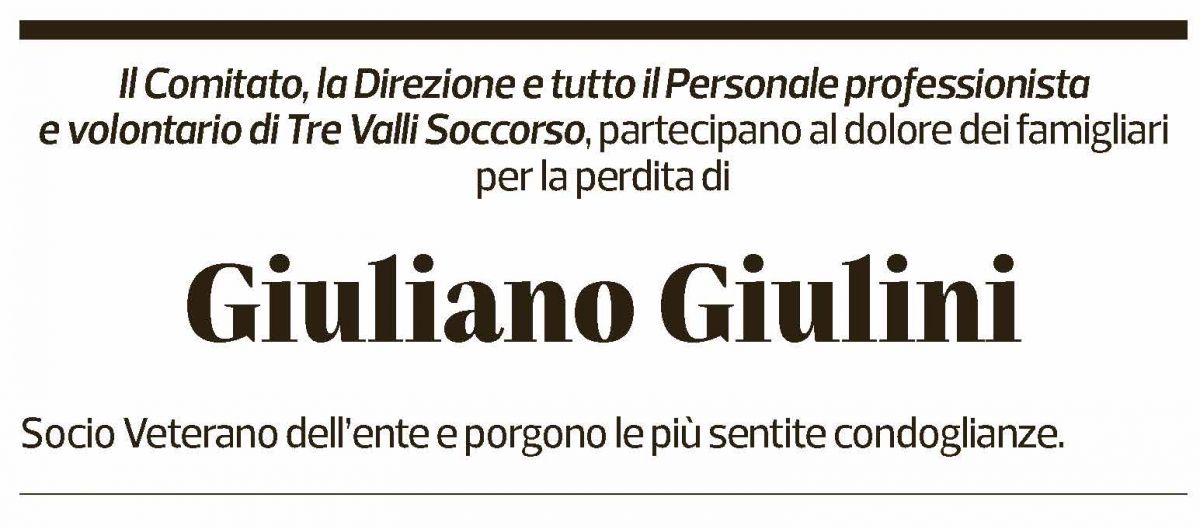 Annuncio funebre Giuliano Giulini