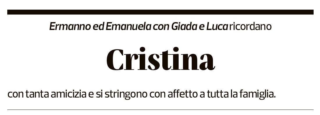 Annuncio funebre Cristina Del Bue