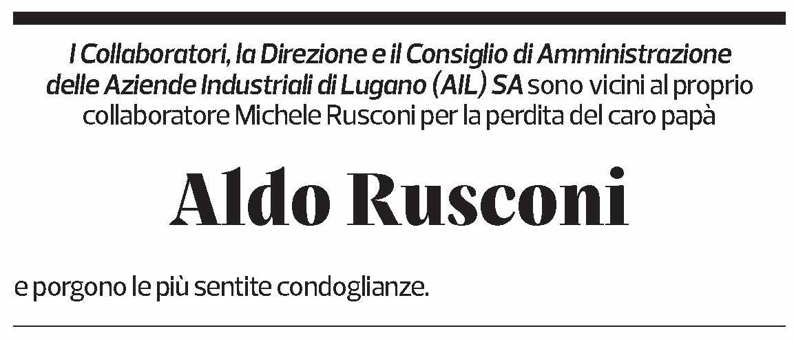 Annuncio funebre Aldo Rusconi