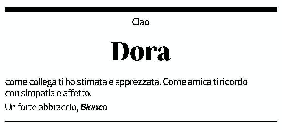 Annuncio funebre Dora 