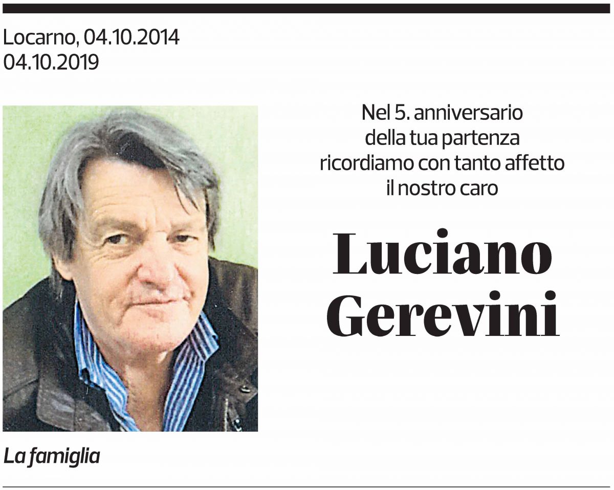 Annuncio funebre Luciano Gerevini
