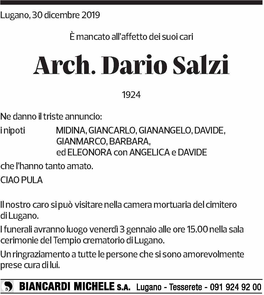 Annuncio funebre Dario Salzi