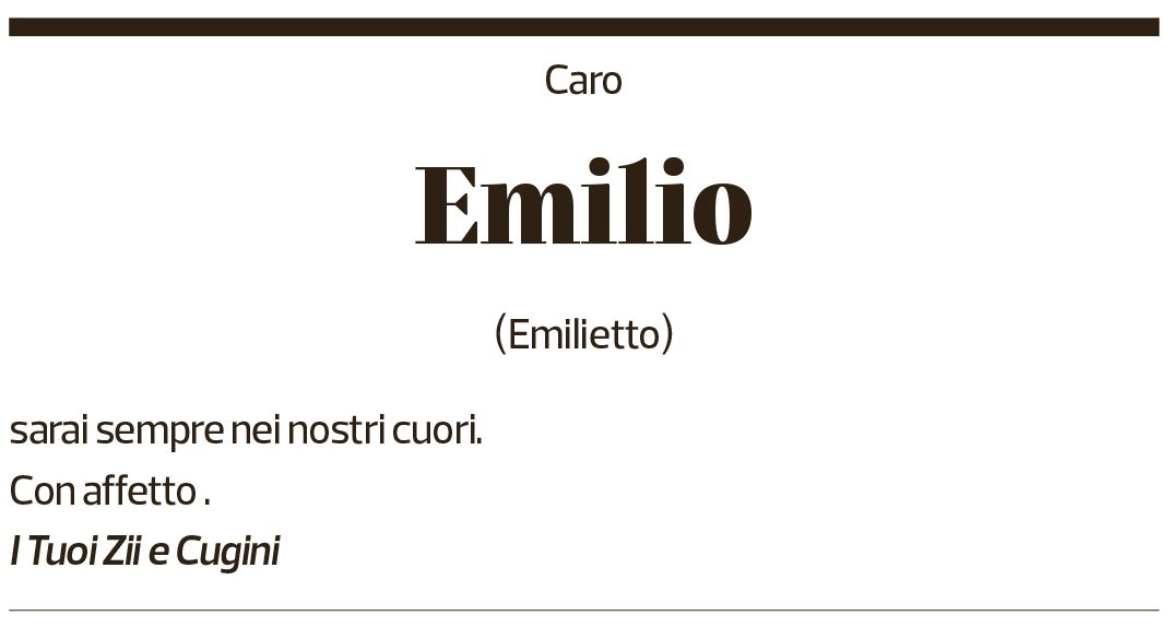 Annuncio funebre Emilio 