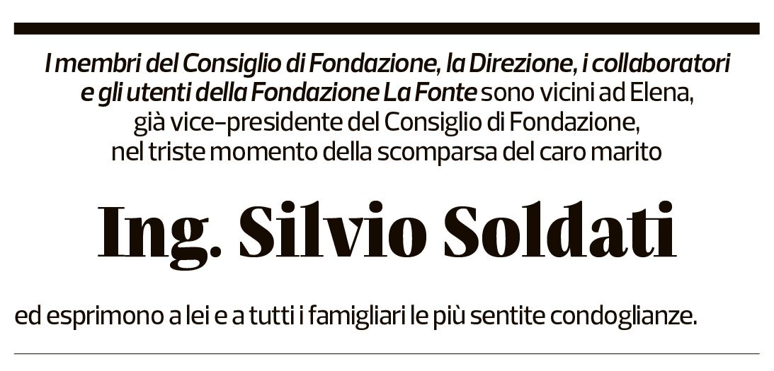 Annuncio funebre Silvio Soldati