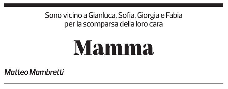 Annuncio funebre Matilde Bonetti Soldati