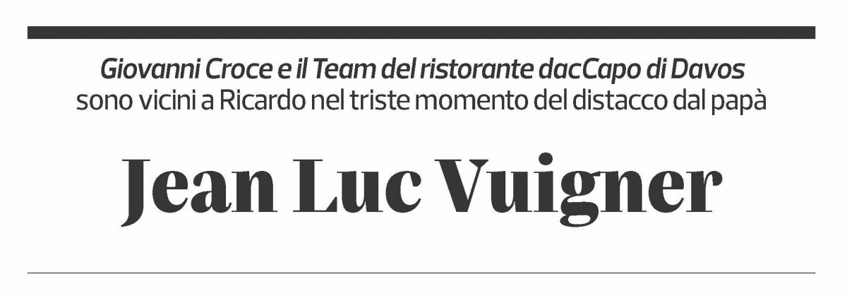 Annuncio funebre Jean Luc Vuigner