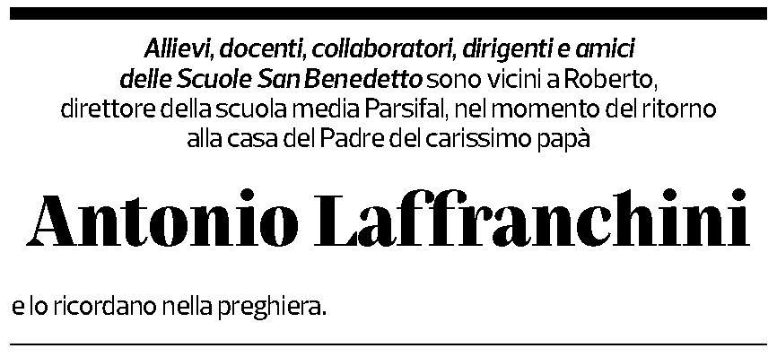 Annuncio funebre Antonio Laffranchini