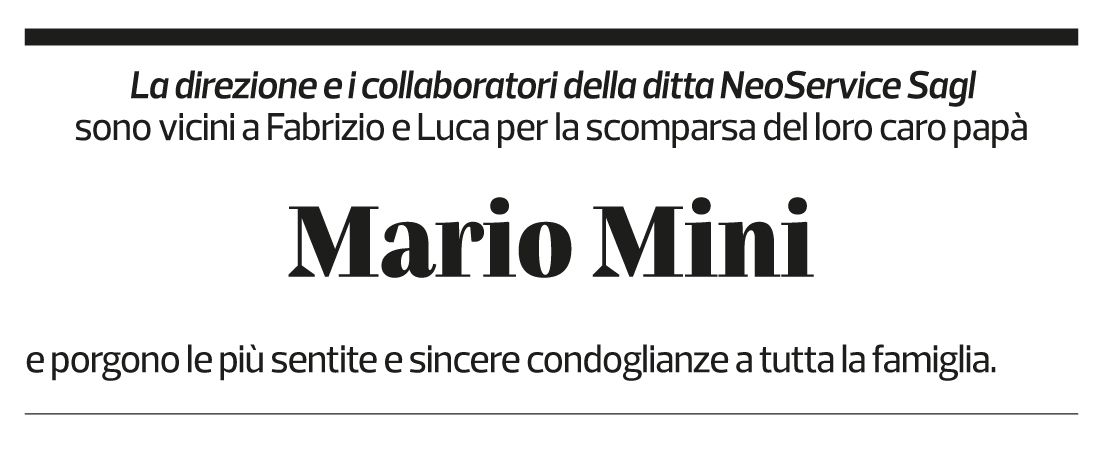 Annuncio funebre Marco Mini
