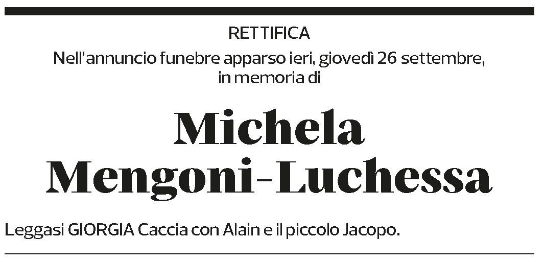 Annuncio funebre Michela Mengoni-luchessa