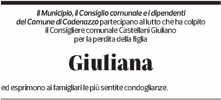 Annuncio funebre Giuliana Castellani