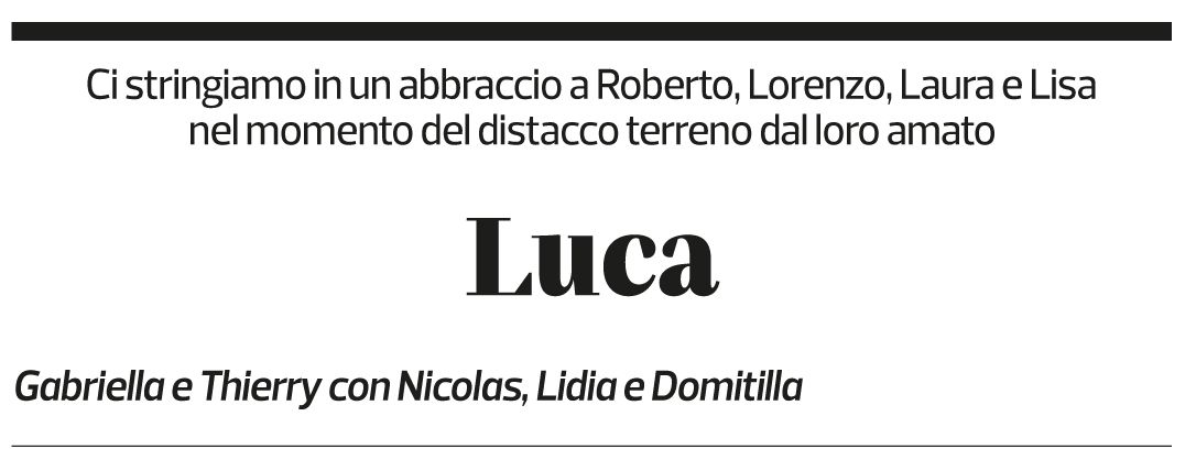 Annuncio funebre Luca Pomari