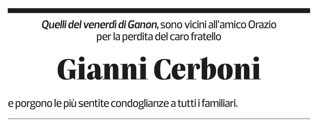 Annuncio funebre Gianni Cerboni