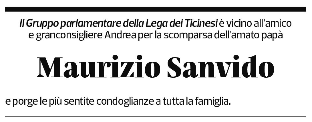 Annuncio funebre Maurizio Sanvido