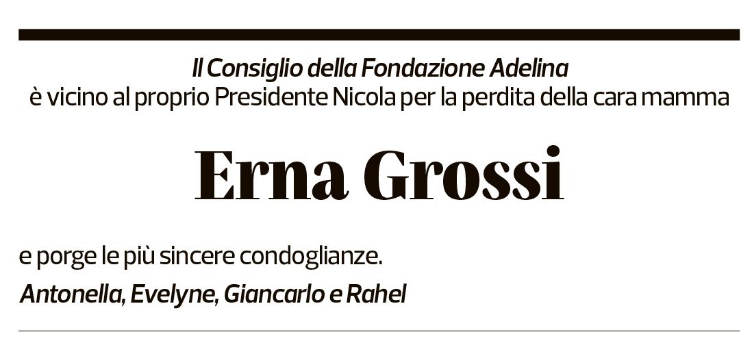 Annuncio funebre Erna Grossi