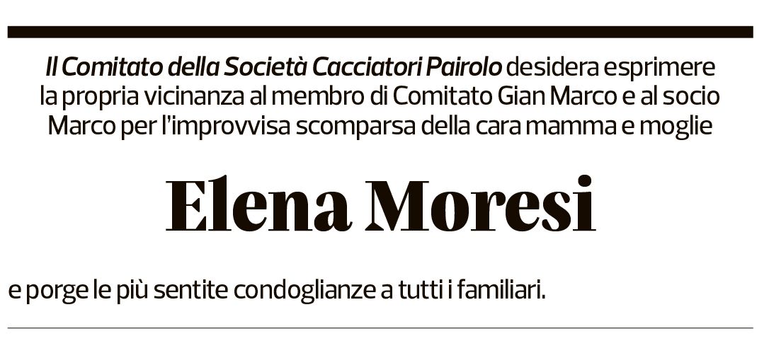 Annuncio funebre Elena Moresi