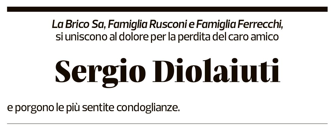 Annuncio funebre Sergio Diolaiuti