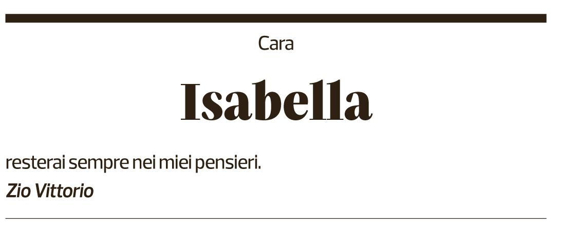 Annuncio funebre Isabella Lelgio