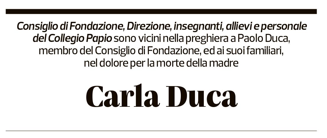 Annuncio funebre Carla Duca