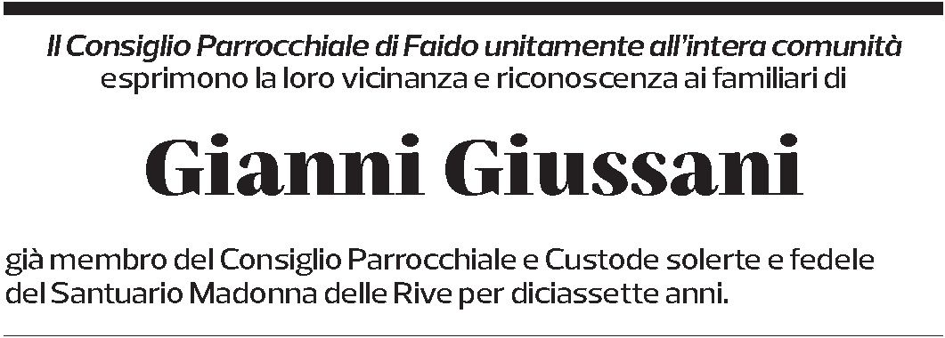 Annuncio funebre Giovanni Giussani
