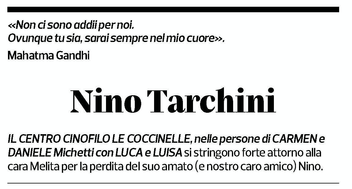 Annuncio funebre Nino Tarchini