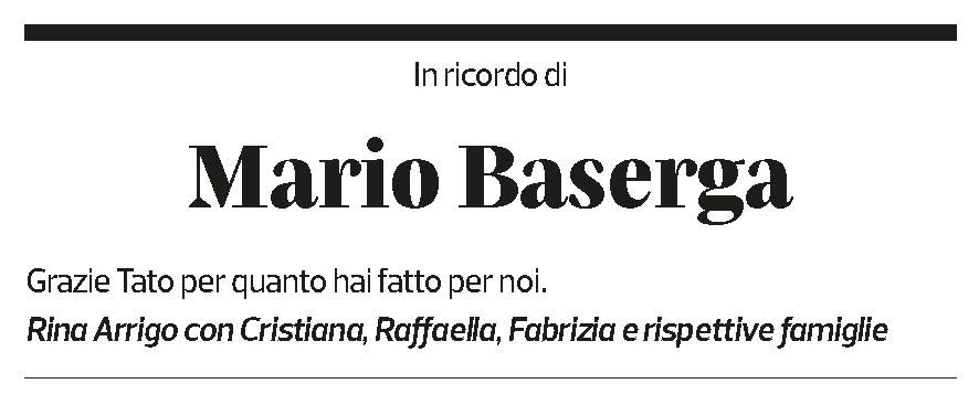 Annuncio funebre Mario Baserga
