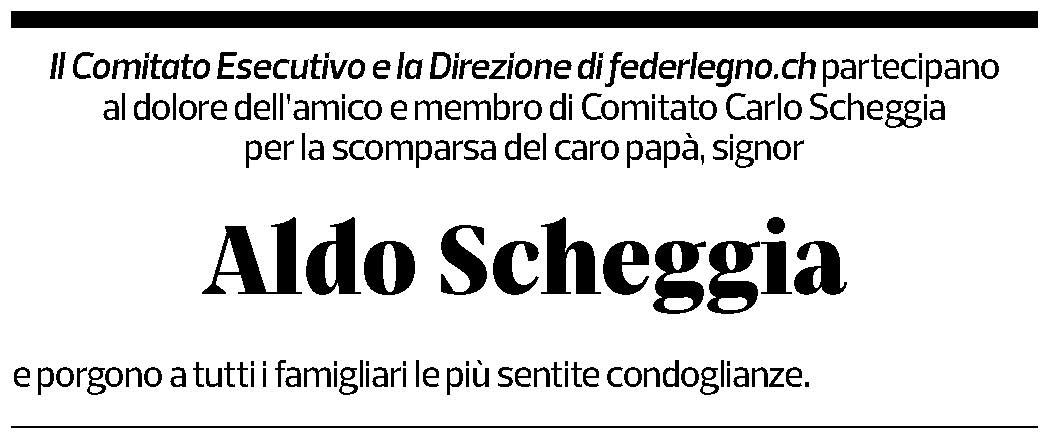 Annuncio funebre Aldo Scheggia
