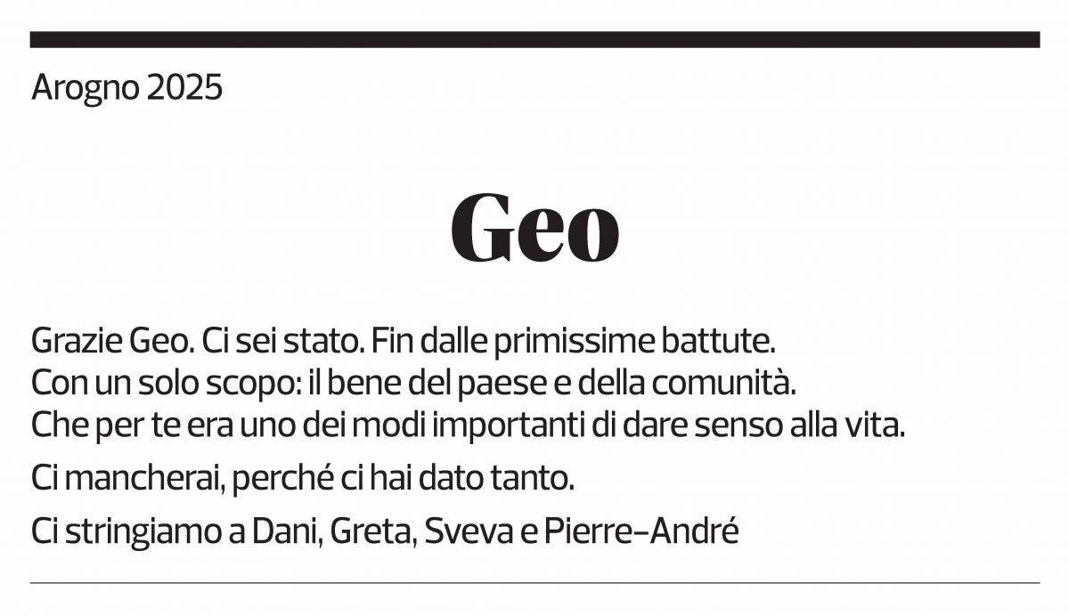 Annuncio funebre Geo 