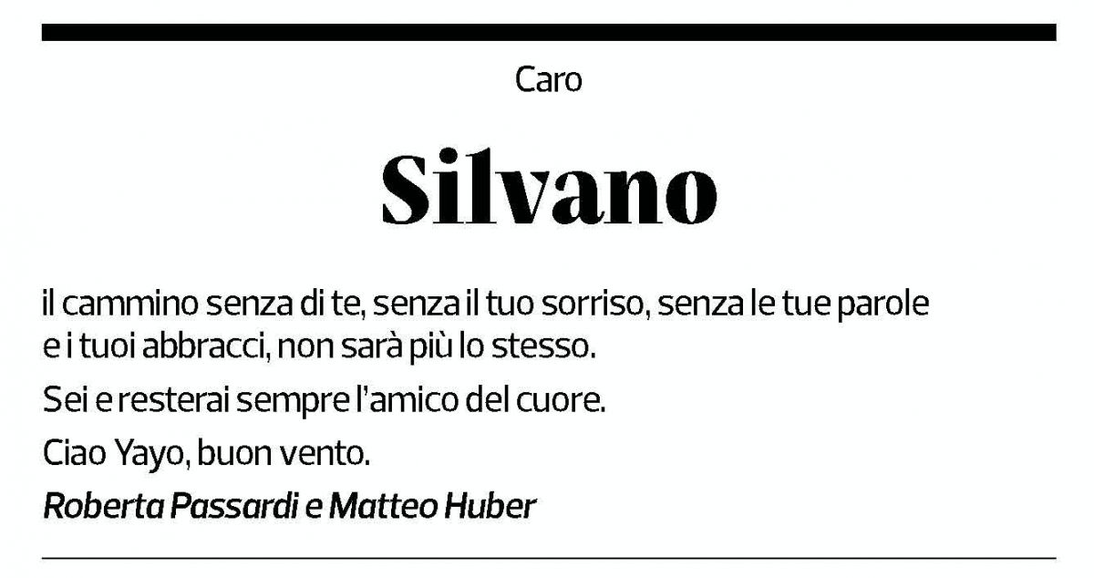 Annuncio funebre Silvano Parini
