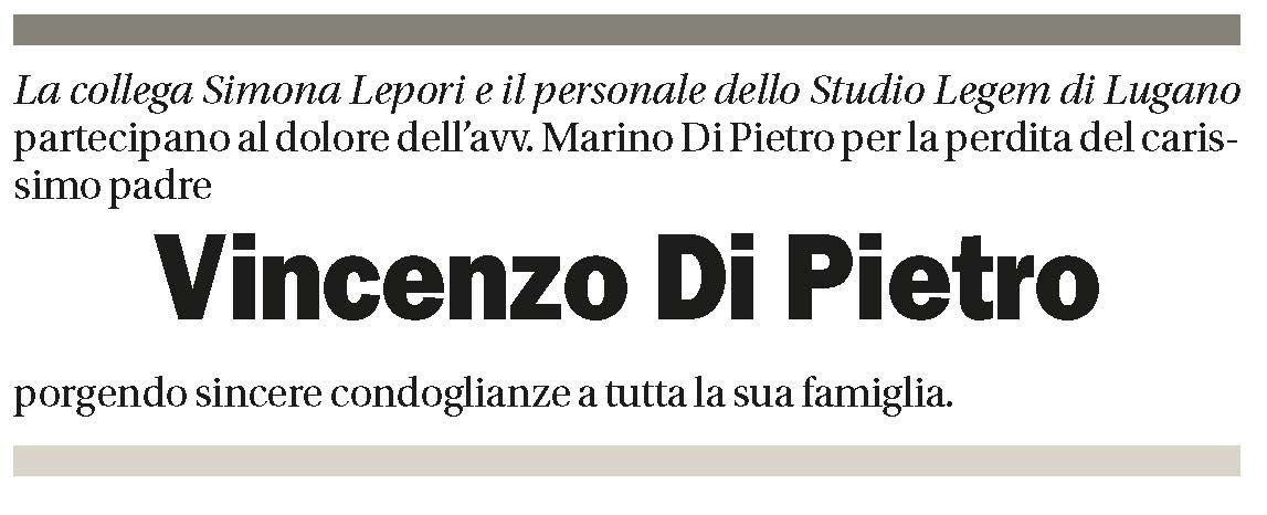 Annuncio funebre Vincenzo Di Pietro