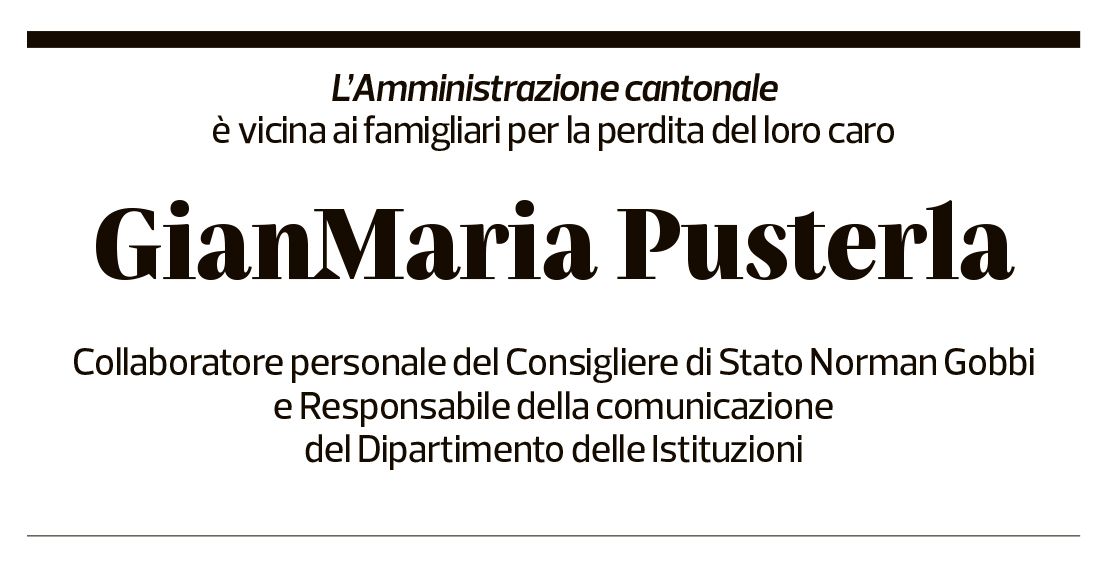 Annuncio funebre Gianmaria Pusterla