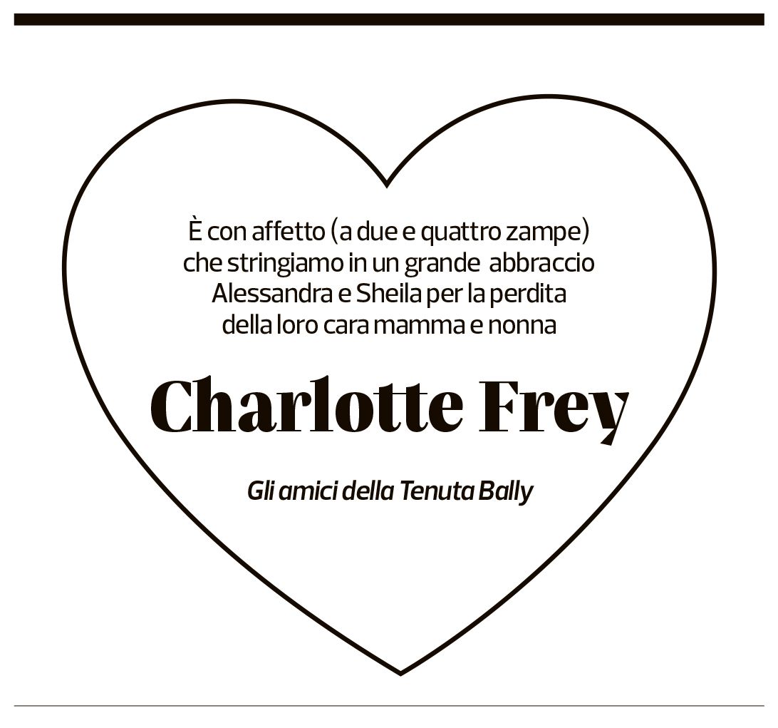 Annuncio funebre Charlotte Frey