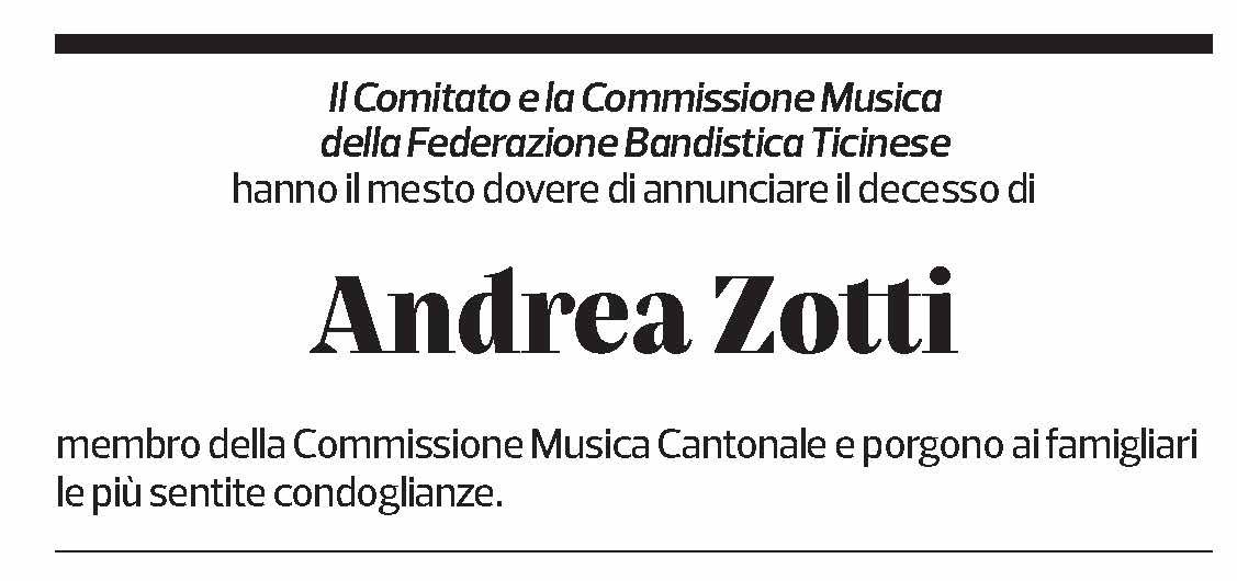 Annuncio funebre Andrea Zotti