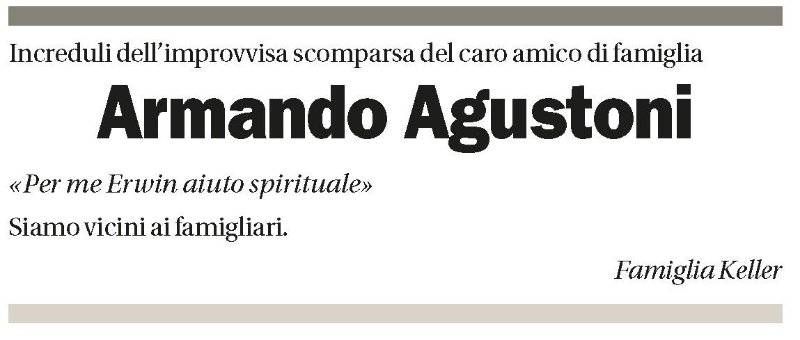 Annuncio funebre Armando Augustoni