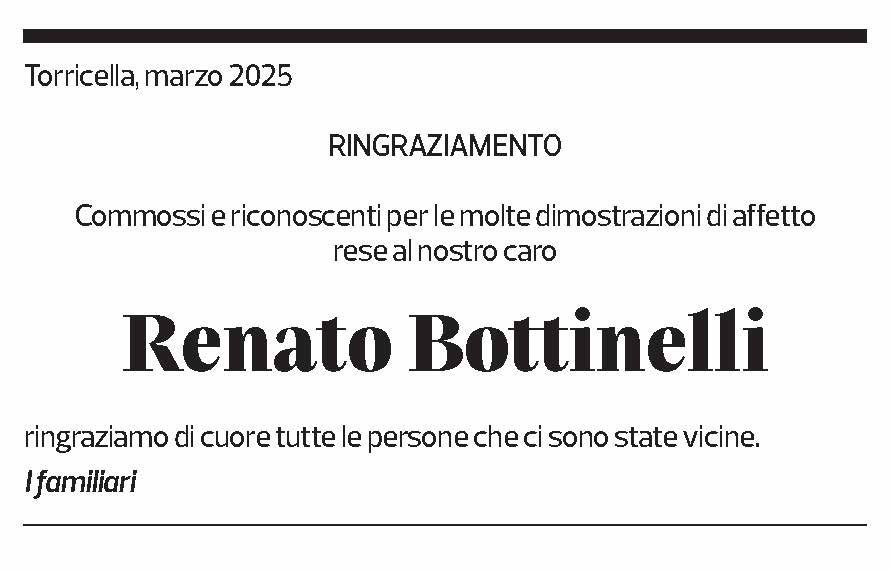 Annuncio funebre Renato Bottinelli