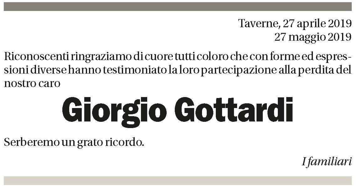 Annuncio funebre Giorgio Gottardi