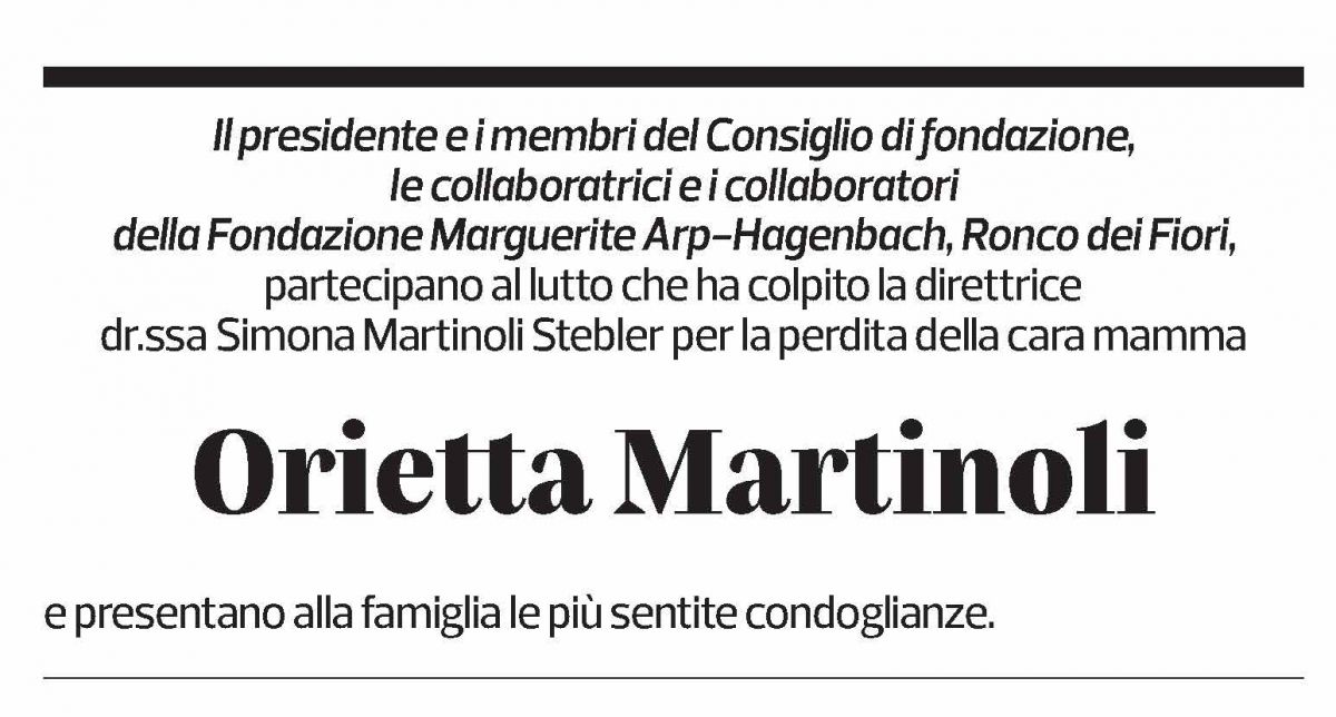 Annuncio funebre Orietta Martinoli